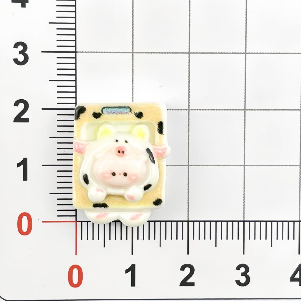 Cute Cow Baby Cartoon Handmade Resin Keychain Accessories