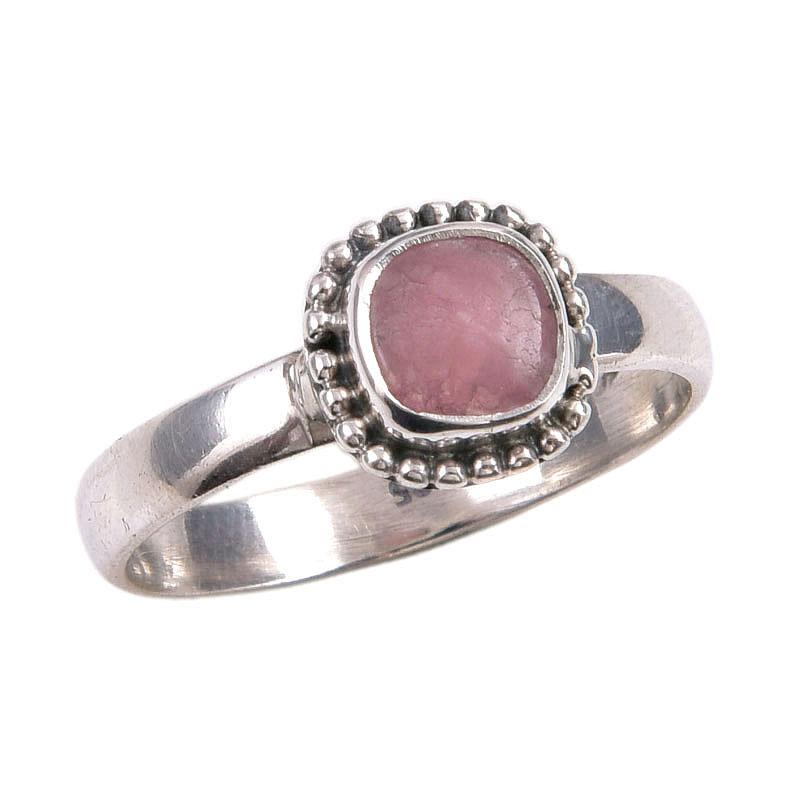 Natural Rhodochrosite Gemstone 925 Solid Sterling Silver Jewelry Ring S.8 Q1l11