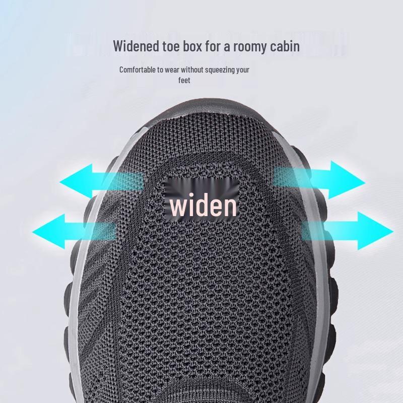 Zhang Kaili Men's Summer Slip-On Mesh Breathable Non-Slip Lightweight Comfortable Elderly Sports Dad Shoes