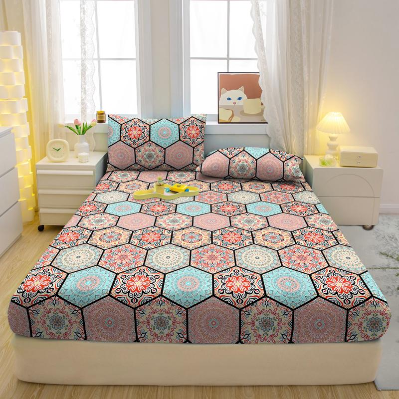 

Комплект из 3-х частей, простой современный матовый простынь на резинке с рисунком «Богемия», комплект покрывала для спальни с принтом, постельное белье 90x200cm