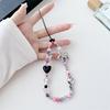 Bow Heart Beaded Bracelet Colorful Lanyard Flower Butterfly Phone Charm Pearl Mobile Phone Wrist Strap Anti-Lost Chains