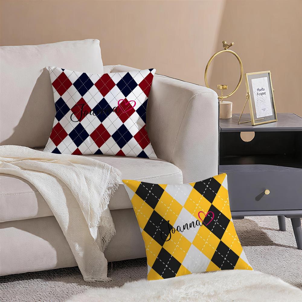J-Joanna Logo Cushion Cover Throw Pillow Cover Hidden Button Durable Polyester Chair Cushion