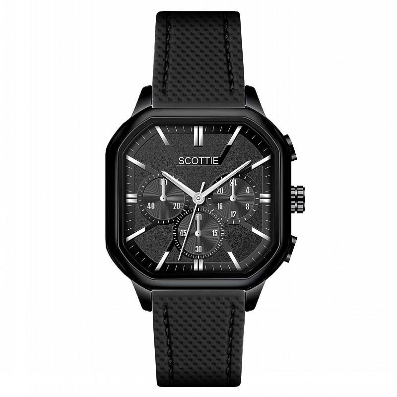 Deri Kayışlı ve Çok Fonksiyonlu Üç Gözlü Tasarımlı Trend Erkek Büyük Kadran Kare Saat