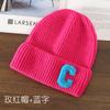 Autumn and Winter Letter Embroidery Big C Student Couple Knitted Hat Outdoor Warm and Cold Wool Hat