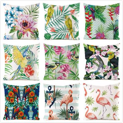 Nordic Tropical Jungle Style Digital Printing Short Plush Pillow Covers For Car Sofa Office Cushion Cover Home Goods