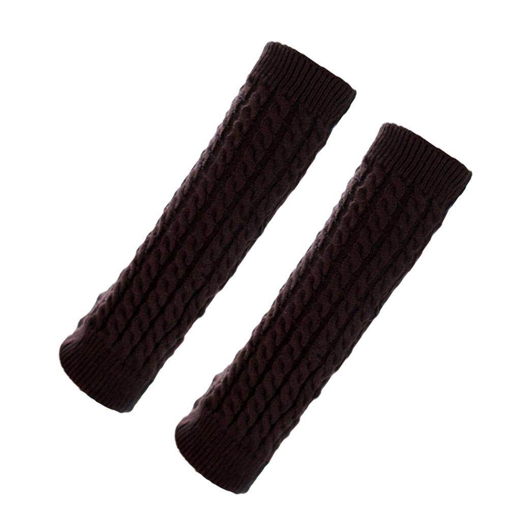 Winter Leg Warmers Twist Knit Knitted Long Boot Socks Solid Crochet Foot Cover