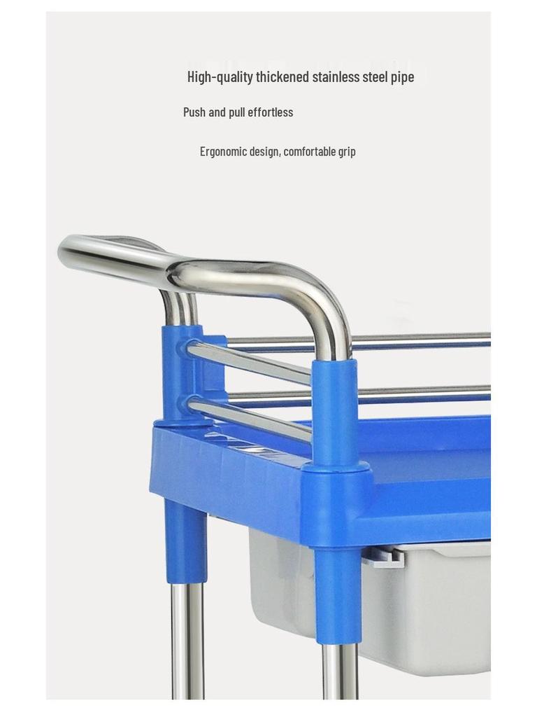 Medizinischer Edelstahlwagen: Kleiner chirurgischer Instrumentenwagen & Pflegetisch