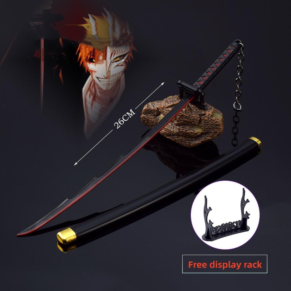

Мечи Орнамент 26см Металл Аниме Модель Оружия Катана Самурай Куросаки Ичиго Бан Кай Зангетсу Аниме Оружие Сплав Модель Домашний Декор