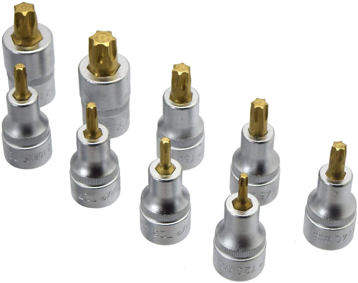 

HAZET Torx Driver Insert Socket Set, 9-Piece Set, Blue, 185 x 153 x 52mm [Officially Imported from Japan] 992/9