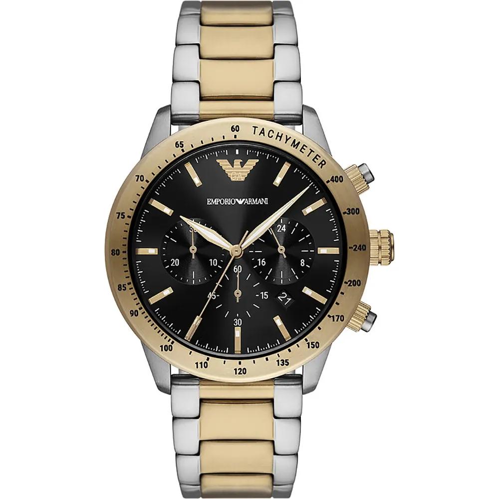 Emporio Armani Mario Black Bicolor Stainless Steel Gents Quartz Chronograph AR11521 чёрный