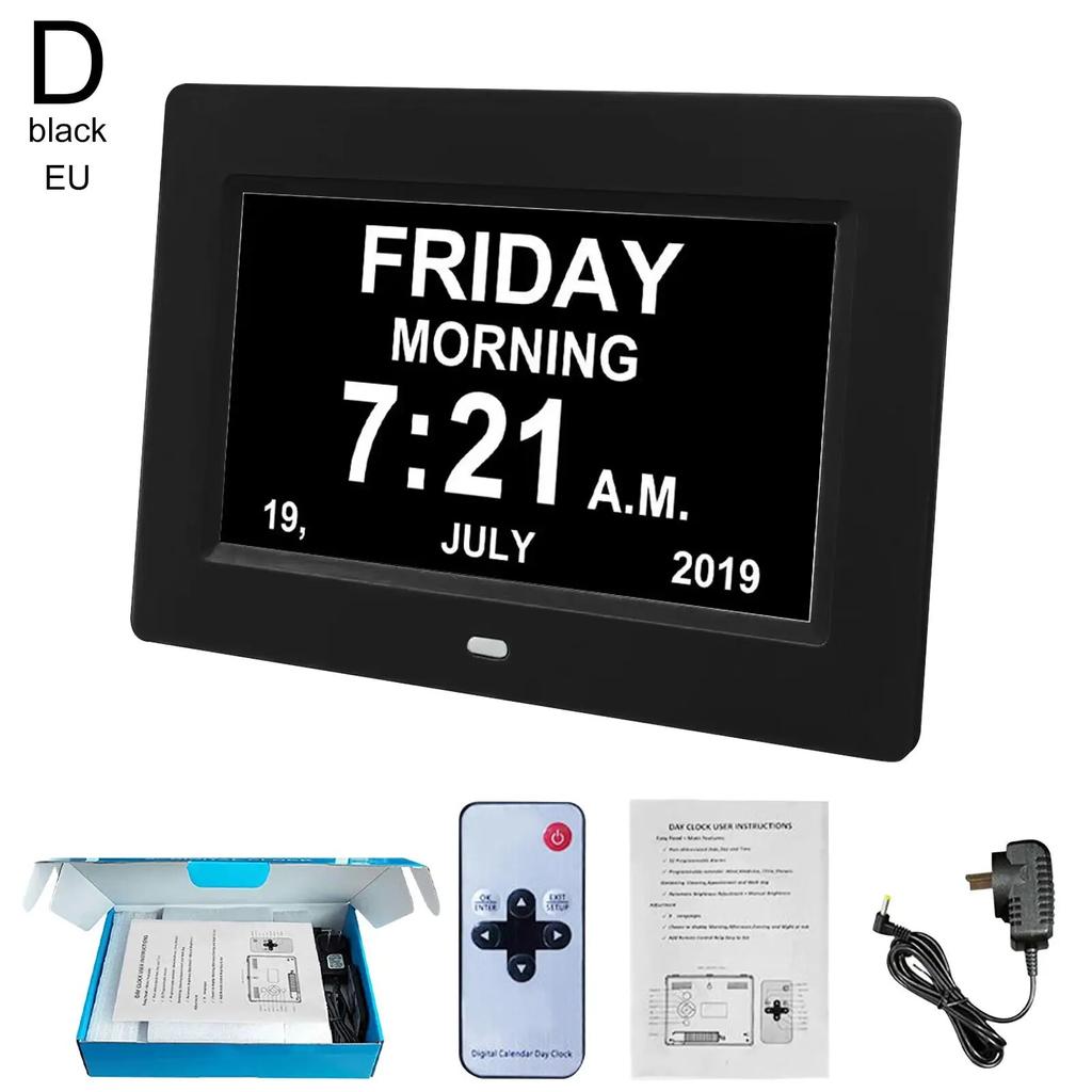 7 zoll Großen Bildschirm Display Digitalen Kalender Tag Uhr 8 Sprachen Zeit Datum Monat Jahr Demenz Uhren Für Senioren Alte Peo i5J8