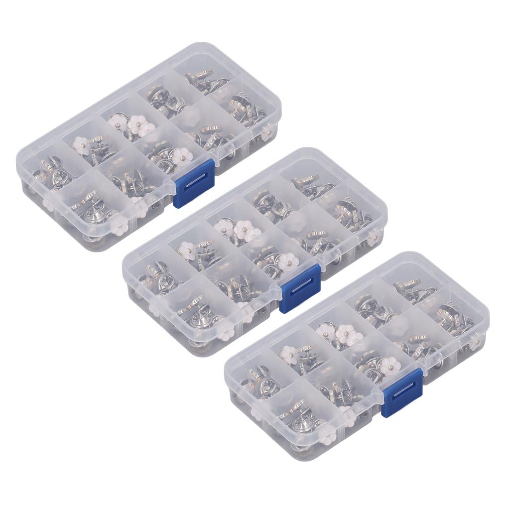 3 Box 150pcs Brooch Buttons White Daisy Shape Seamless Detachable Decorative Brooch Pins for