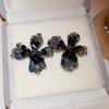 Silver Needle Retro Black Zircon Love Butterfly Earrings Sweet Cool Style Personality Earrings Light Luxury Premium Earrings