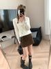 Moqie Stylish Retro Double-Breasted High-Waist Slim A-line Wool Skirt MQ1075