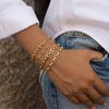Gold Color Link Stacking Bracelet for Women Stainless Steel Rhombus Ellipse Geometry Bracelets Vintage Punk Waterproof Jewelry
