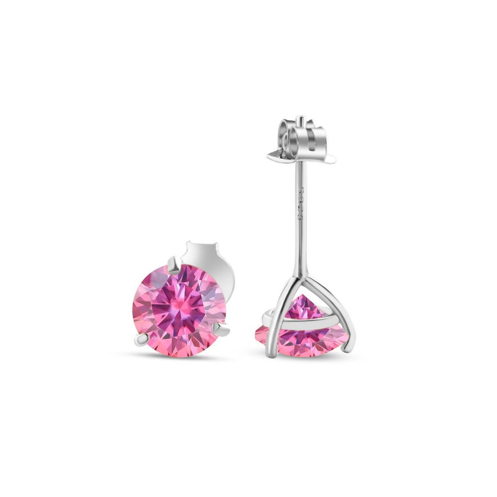 0.5/1 Carat *2 Moissanite S925 Silver Stud Earrings Sparkling Wedding Jewelry Gift, Classic & Stylish Festival Gift