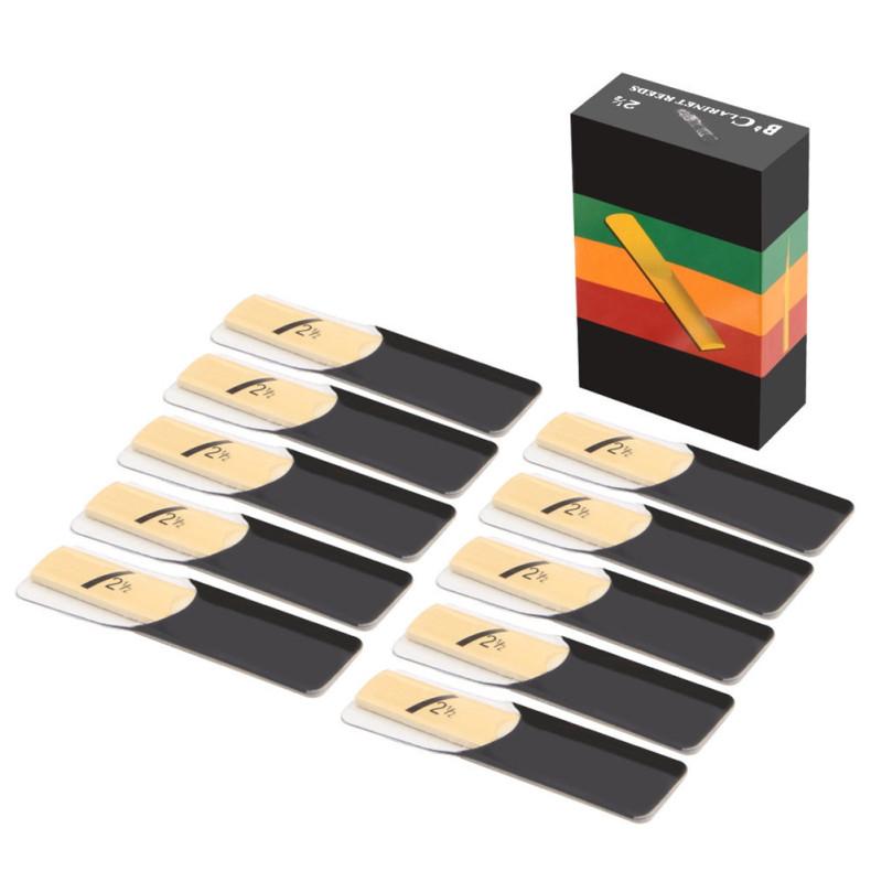 Sada 10ks klarinetových plátků Bb síla tónu 1,5/2,0/2,5/3,0/3,5/4,0 plátek pro dechové nástroje