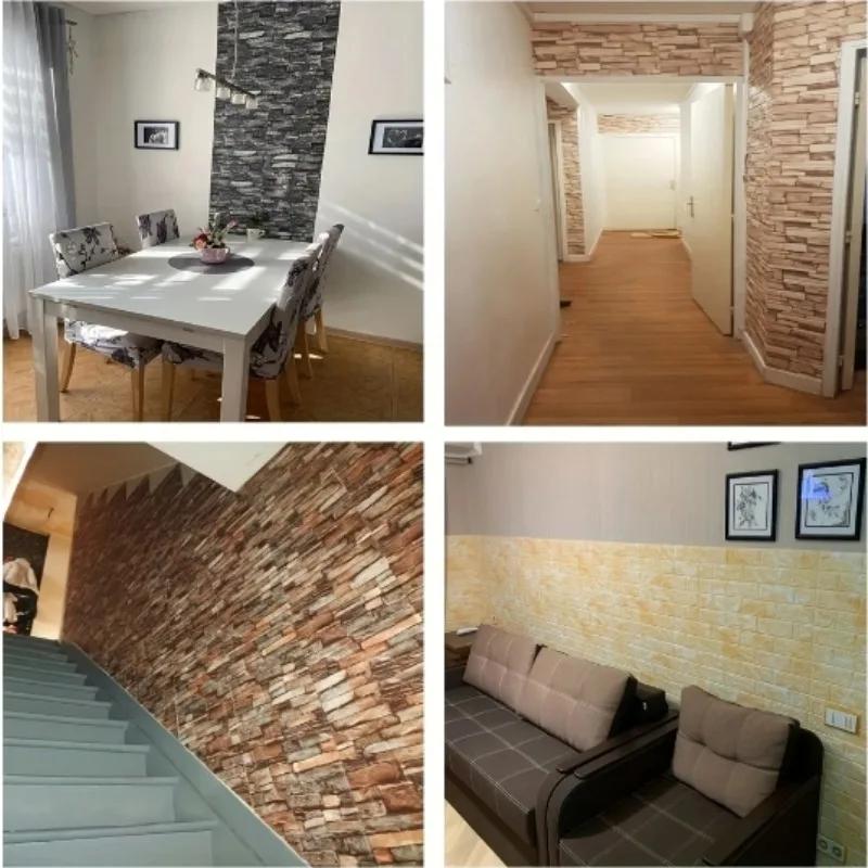 35*38.5cm 3D Wall Sticker Self Adhesive Panel Living Room Background Brick Waterproof Wallpapers Mural Bedroom DIY Decorative