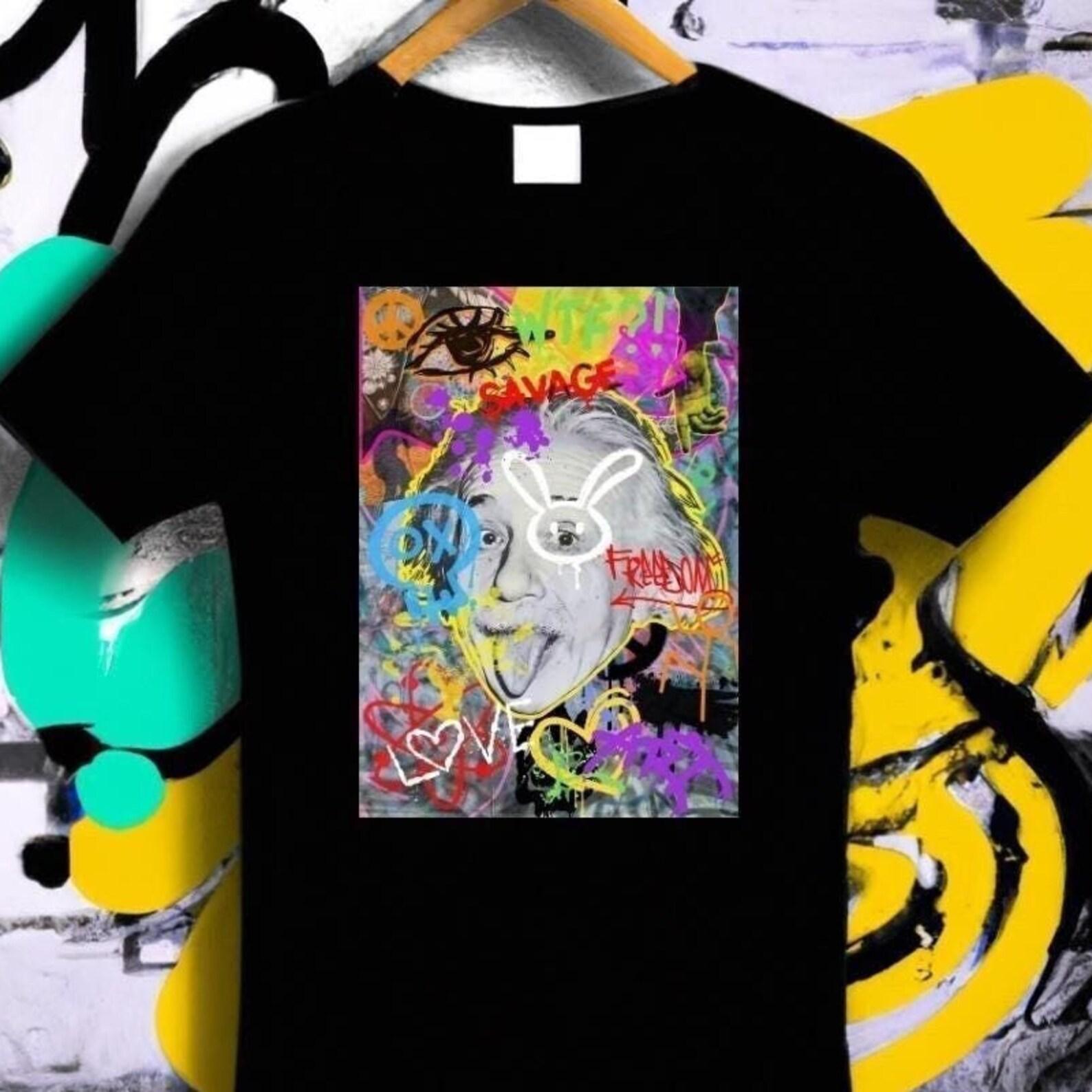 Albert Einstein T-Shirt, Graffiti Art Tee, Science T-Shirt, Genius Gift, Street ArT-Shirt, Physicist Tee, Urban ArT-Shirt, Einstein Gift 3XL