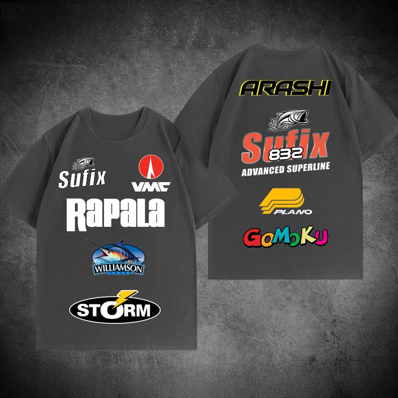 Luxury Rapala Sub-brand Sufix Collaboration T-shirt Large Size Short Sleeve T-shirt Pure Cotton Trendy Casual Oversized  Tee