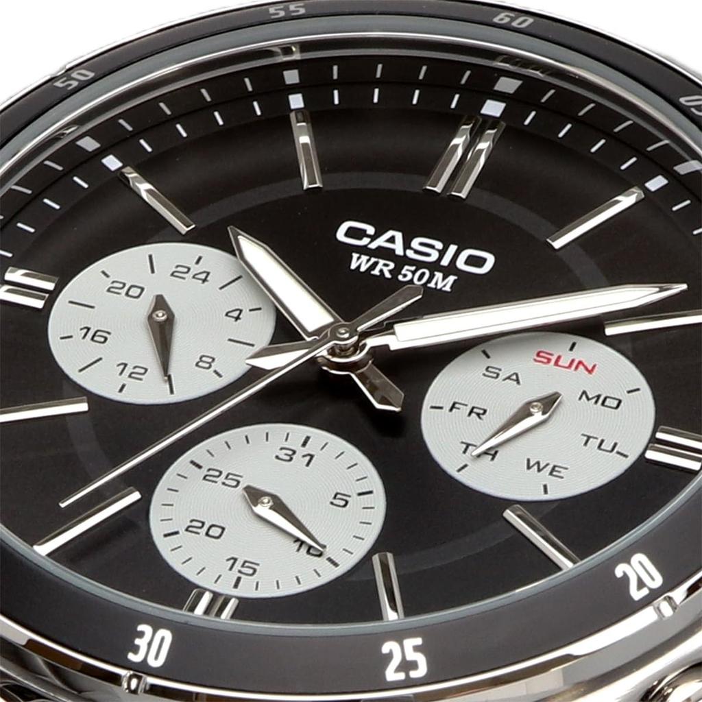 CASIO Standard Quartz Men's Watch MTP-1374D-1A3V Multi-Axis 24-Hour Display Black