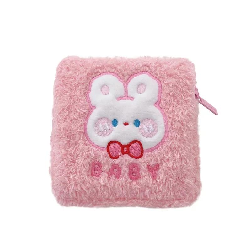 Cute Plush Sanitary Pad Storage Bag Portable Makeup Lipstick Key Earphone Pouch Women Small Cosmetic Bag Pouch