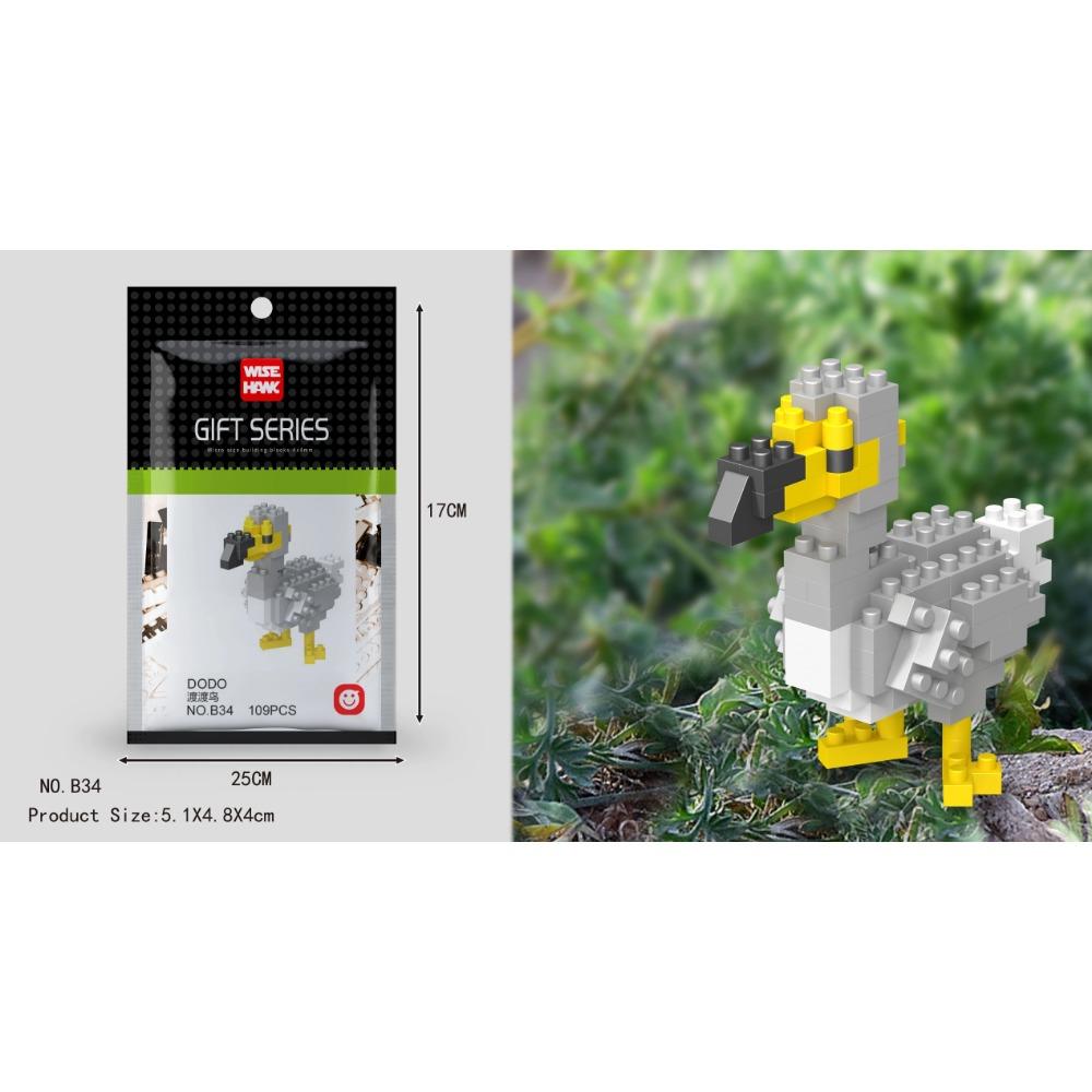 Kids Toy Mini Building Blocks Micro Bricks Eagle Moose Dog Cat Bird Animals 3D Model Bag Gifts Educational Toys For Children