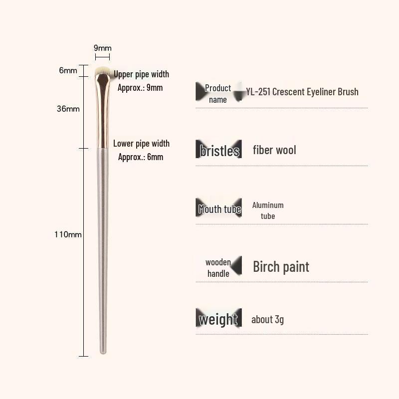 Crescent Eye Detail Brush: Small Fan Blade for Eyeliner and Eyeshadow