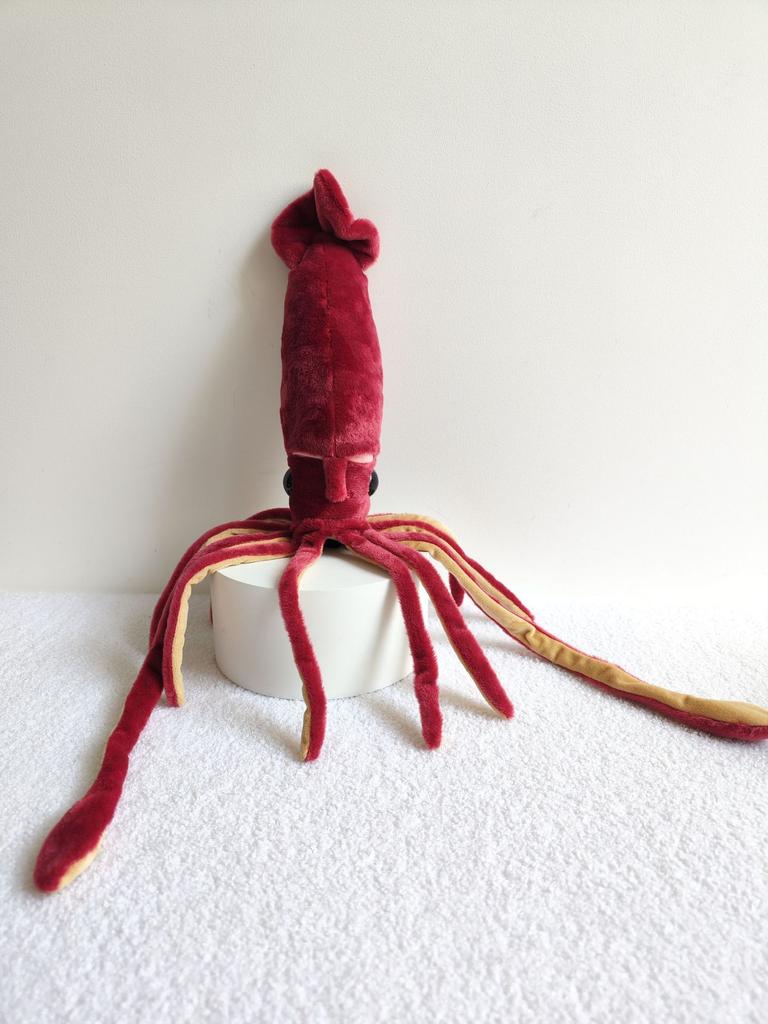 75cm Wine Red Deep Sea Squid Plush Toys Soft Stuffed Animal Pillow Kids Toys Creative Plush Christmas Birthday Gifts Home Decor