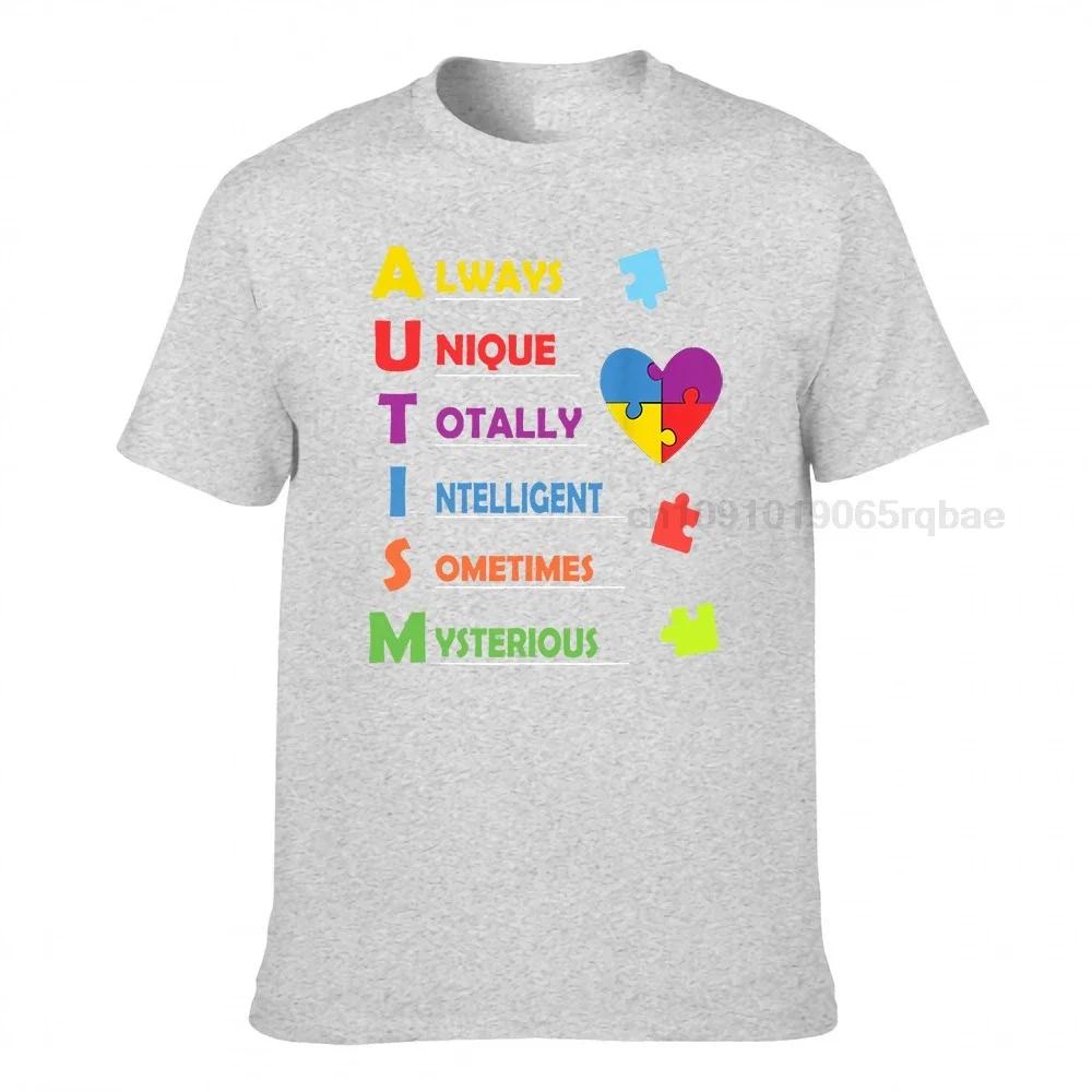 Autism Awareness Autism Acronym And Puzzle Piece Tshirt Cotton Unisexs T Shirt Printed On T Shirt Coupons Party