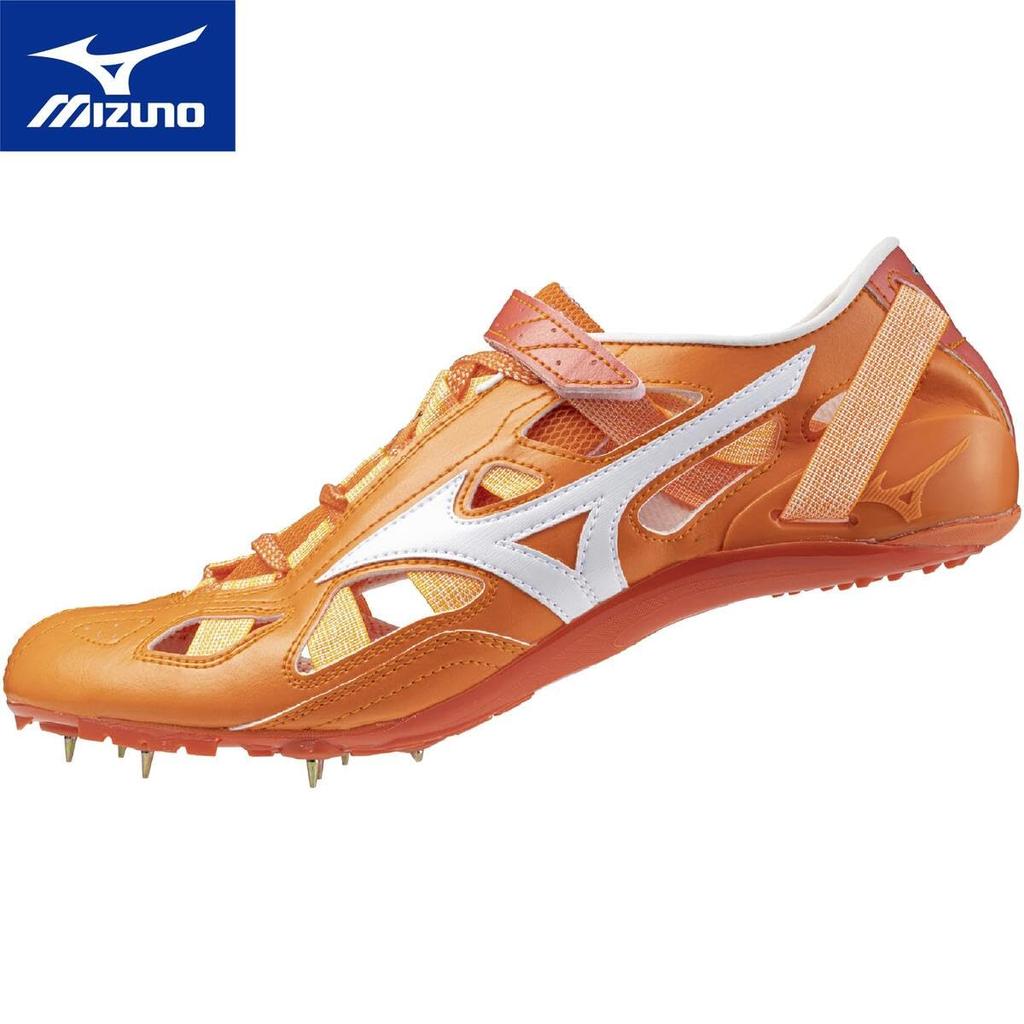 Mizuno Chrono Inks 9 Track and Field Short Track and Field For Tracks Under 2E Shoes, Club, Lightweight, Distance, Spikes, 800m, Orange/White, 26.5