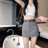 Women's Summer 2024 Black Midi Skirt - High Waist, Slimming, A-Line Design
