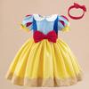 European & American Snow White Birthday Cosplay Dress - Baby's First Birthday Mesh Skirt for Children's Festival Performance
