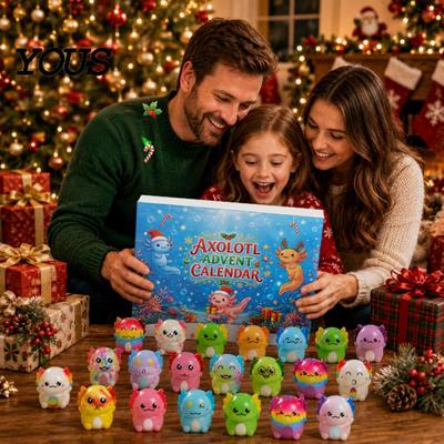 Salamander Advent Calendar Christmas Calendar, Countdown with 24 Squeeze Toys, Days Mini Toy Gift Box for Holiday Kids Stress Relief Toys