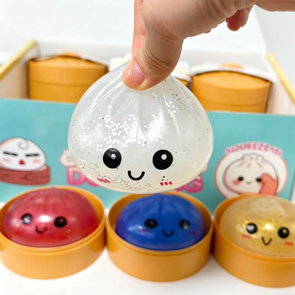 Glitter Dumpling Baozi Pinching Soft Cute Slow Rebound Stress Relief Ornament Office Home Decor Kids Adults Gifts