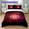 Juego de Ropa de Cama Personalizado Manchester United con Nombre y Texto 1 Funda Nórdica + 2 Fundas de Almohada Logo de Fútbol Regalo Personalizado para Ocasión Especial Decoración de Dormitorio