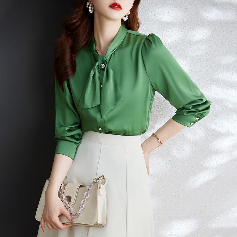 

Troyman Women s Elegant Acetate Satin Bow Blouse 2XL
