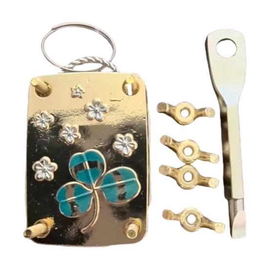 

Mini Flower Press Keychain Metal Portable Micro Flowers Drying Press Kit with 20 Paper Handcrafted Flower Preservation Tool for Hiking A With screwdriver