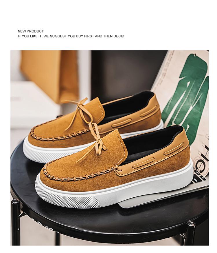 2024 Men's Winter Casual Slip-On Thick Sole Leather Loafers