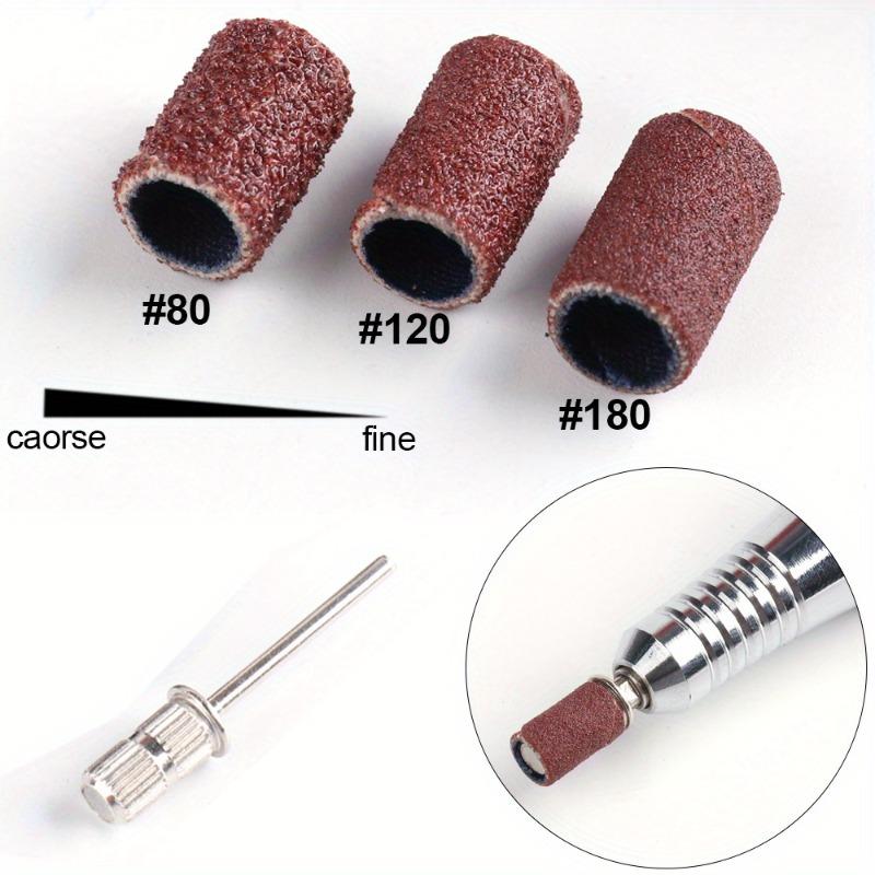 210pcs Nail Sanding Cap Bands 80''/120''/180 Sander Nail Drill Bits Remove Gel Polish Milling Cutter For Manicure Machine GL1990