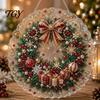 Indoor Outdoor Hanging Ornaments Christmas Acrylic Tree Ornament, Faux Pearl Art DIY Painting Holiday Party Supplies Suncatcher, 20cm Glowing