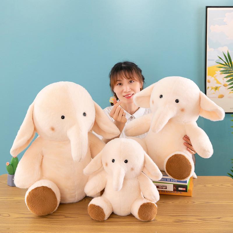 Cream Elephant Adorable Plush Toy Big Eared Girls Birthday Holiday Doll Gifts