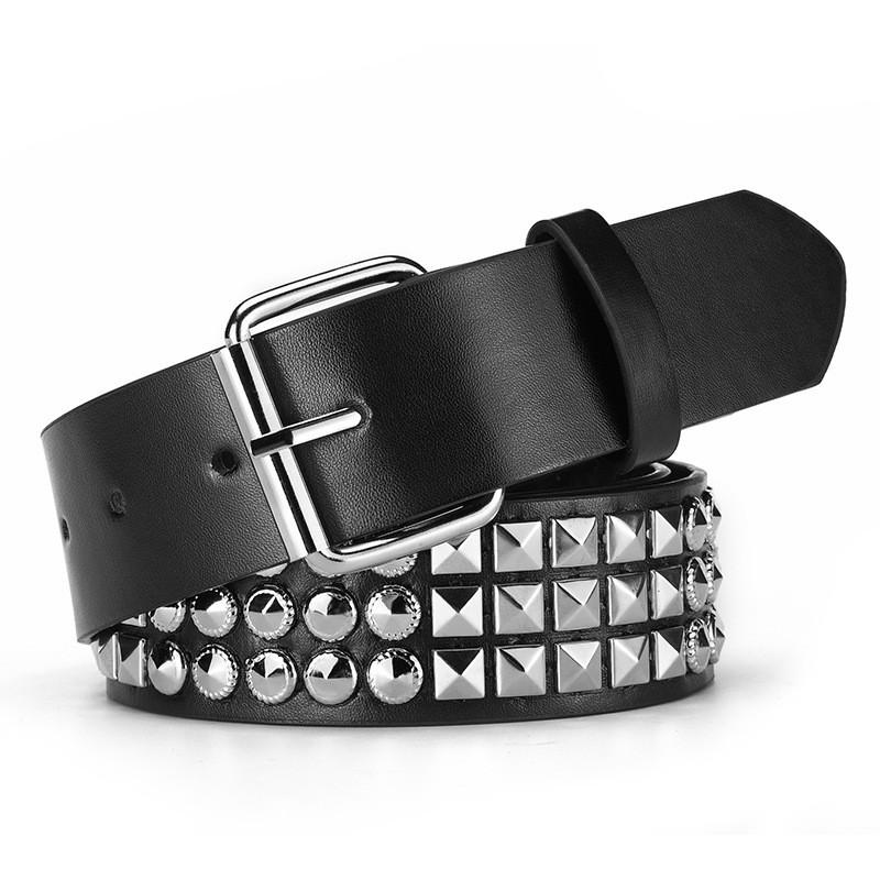New rivet belt for women, heavy metal belt for men and women, Y2K belt, European and American punk style, rock jeans belt