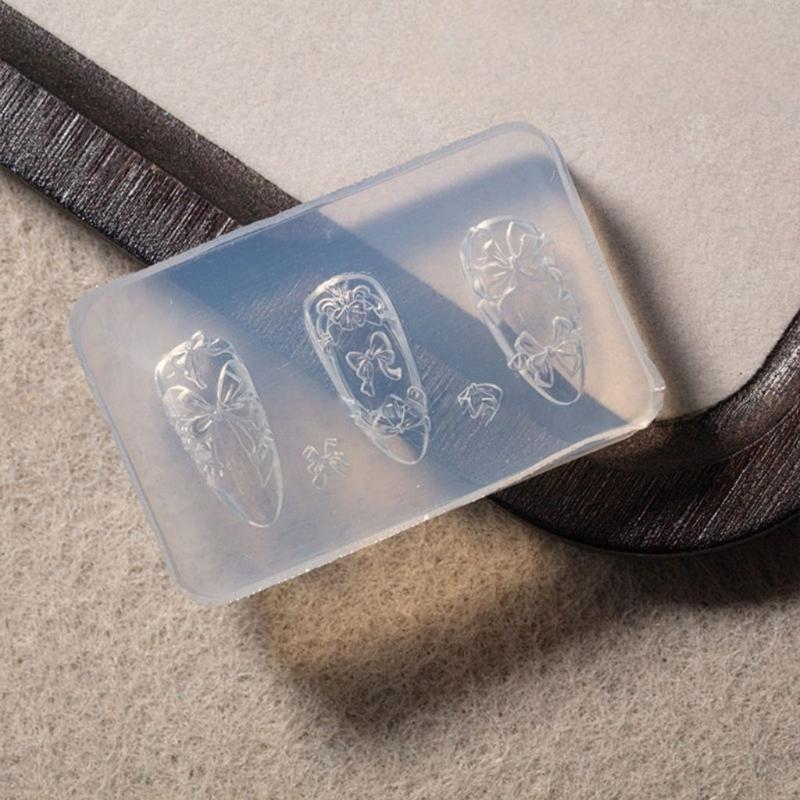 Silicone Nail Art Mold with Embossed ice flower design for Professional Manicure and DIY Craft