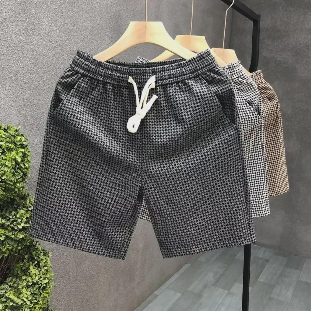 Men's Korean Style Plaid Casual Summer Shorts - Trendy Five-Point Design