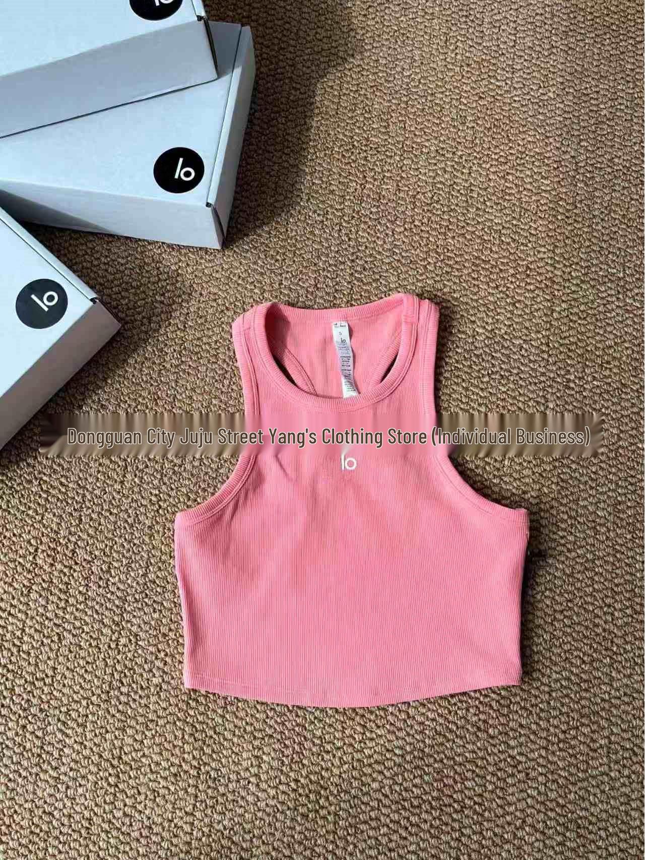 Женский эластичный ребристый вязаный топ-майка для йоги ALO - Утягивающий боди-топ для фитнеса L