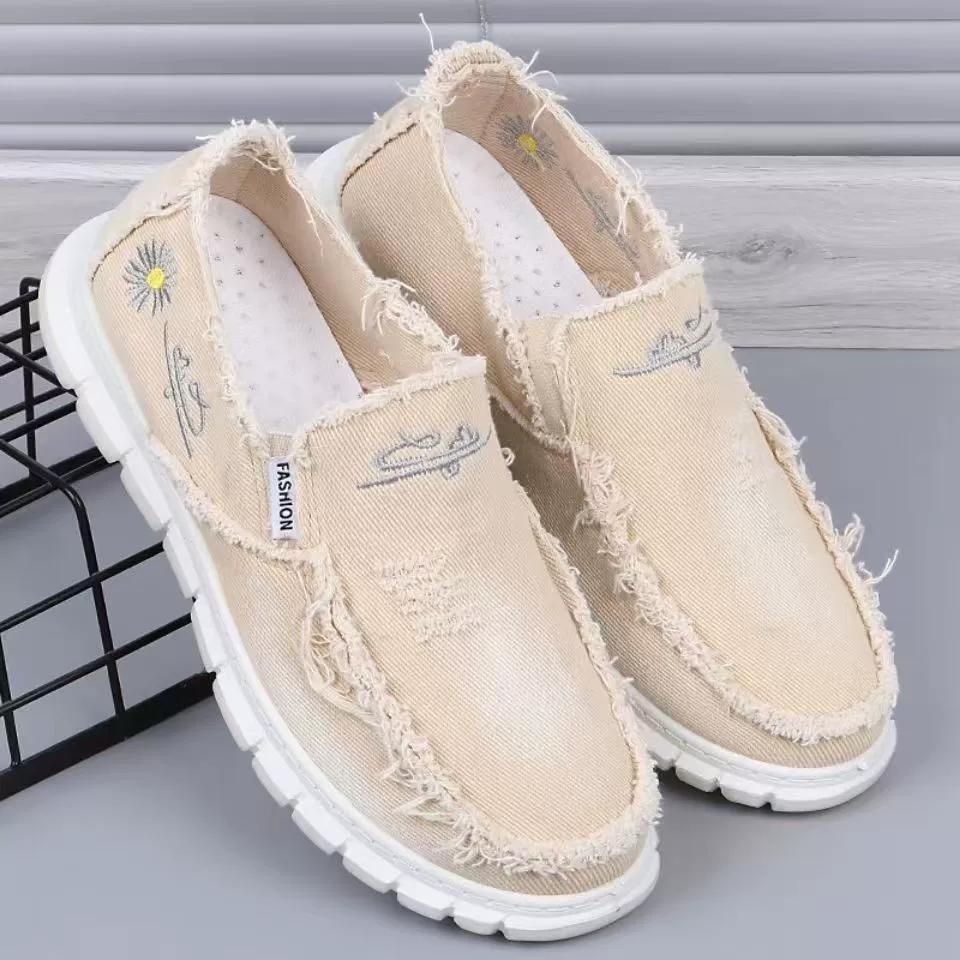 

Мужская парусиновая обувь, высококачественная повседневная рабочая мужская обувь из стираного холста 36 хаки