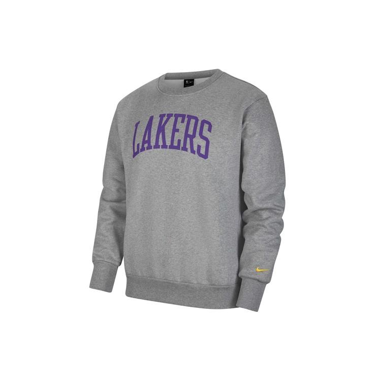 Nike Courtside Heritage Fleece Round Neck Pullover Los Angeles Lakers Gray Men s CW4621-091 XXL