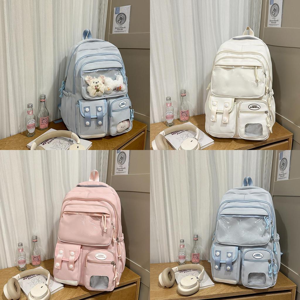 College Style Sweet Cute Girls School Backpack With Nylon For Middle School Students