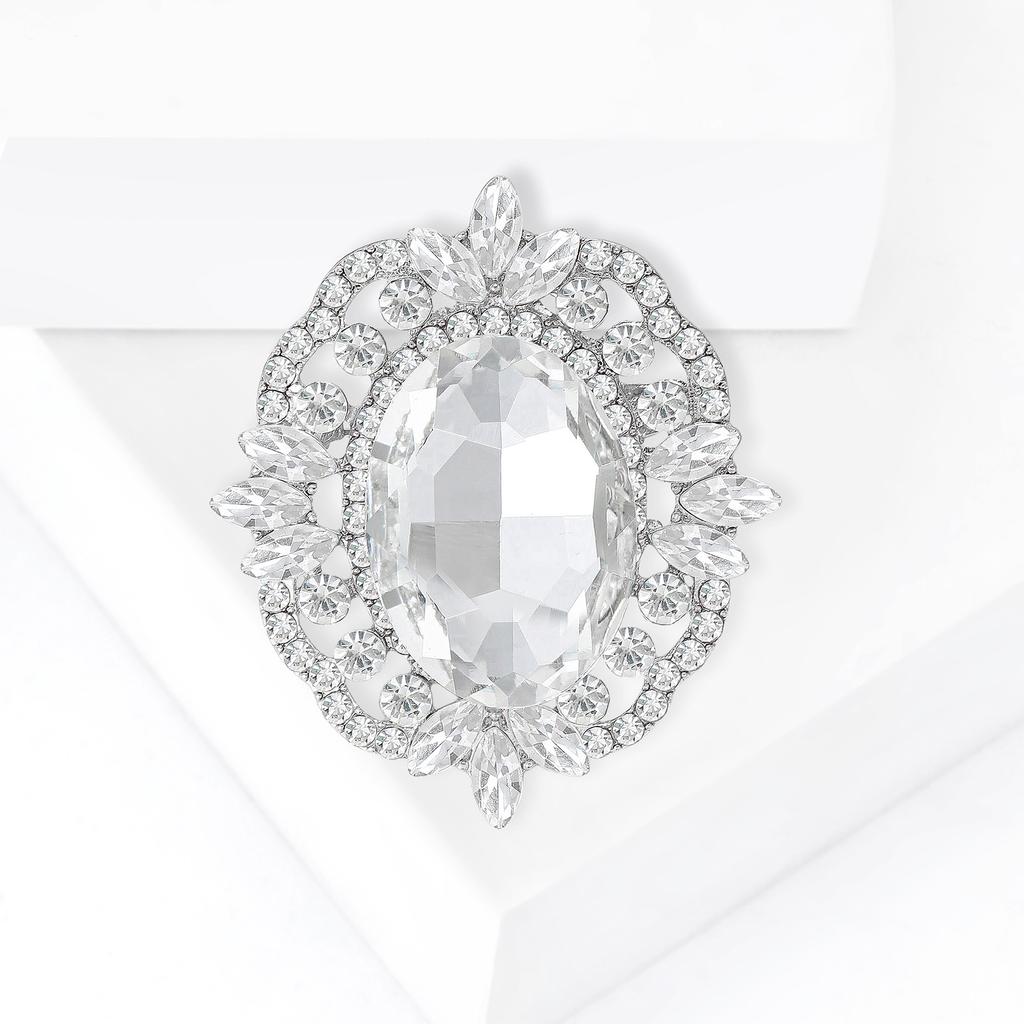 Luxury Crystal Glass Brooches for Women Rhinestone Pins Necklace Keychain Event Party New Gifts Jewelry Decoration Accessories